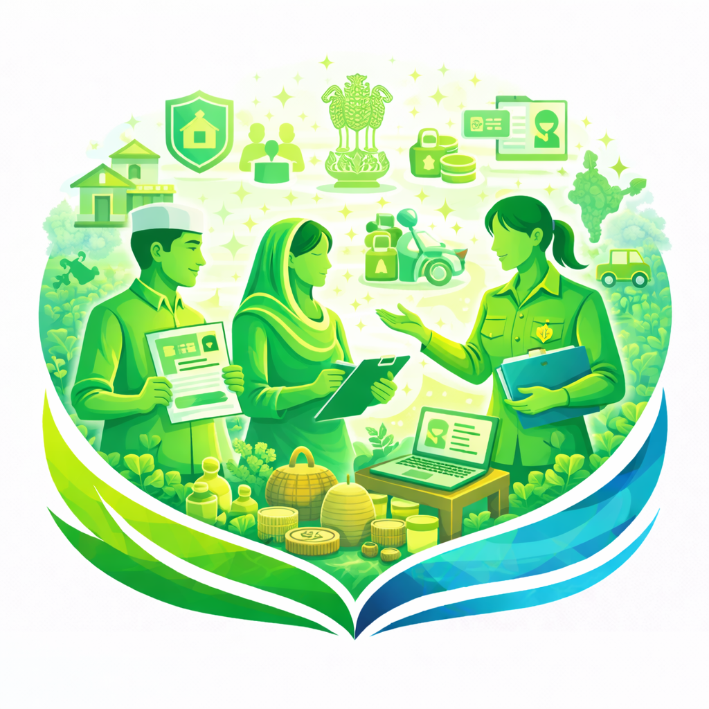 Women leaders engaged in Government Scheme Support Services support activities.