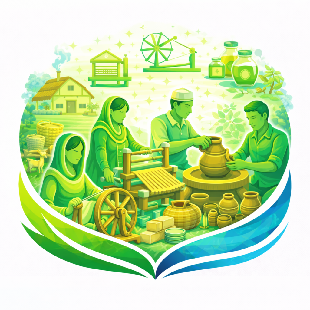 Trainees participating in the Khadi and Gram Udyog Training Programme session.