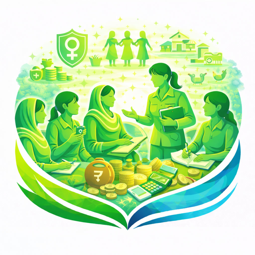 Women leaders engaged in Sakhi Mandal Development support activities.