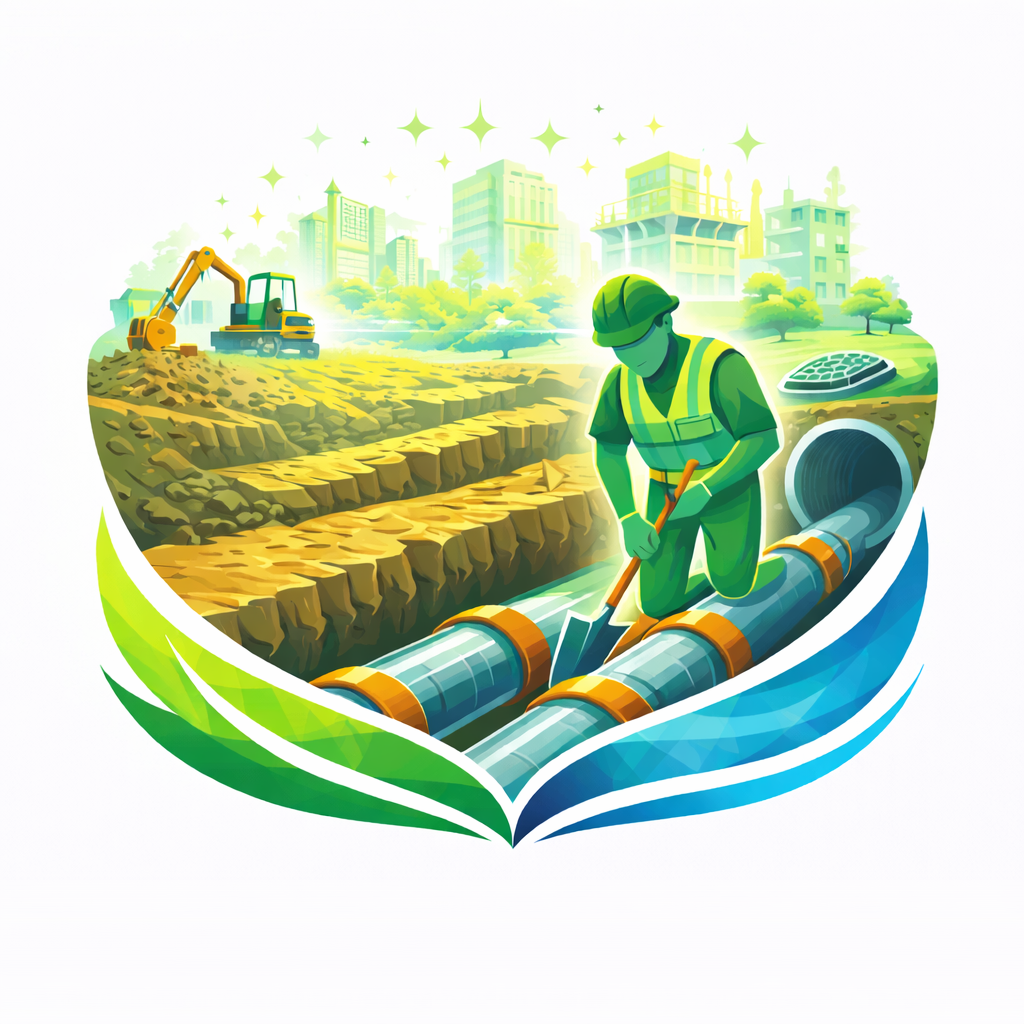 On-site view of Underground Drainage / Pipeline Work implementation in a village setting.