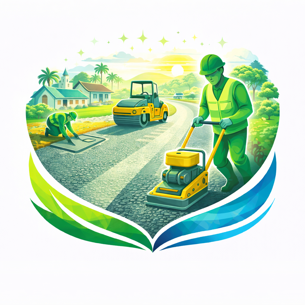 On-site view of Village CC Road Construction Works implementation in a village setting.